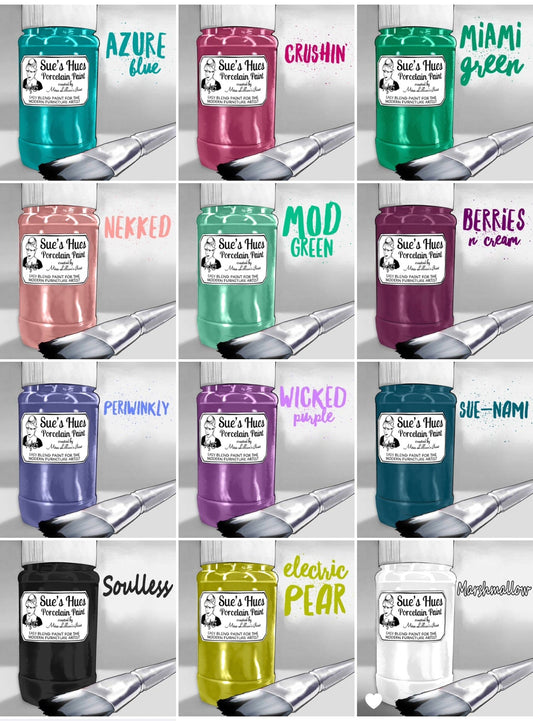 Tanglewood Works Craft Paint, Ink & Glaze 8 Oz Sue's Hues Porcelain Paint: Winter Collection