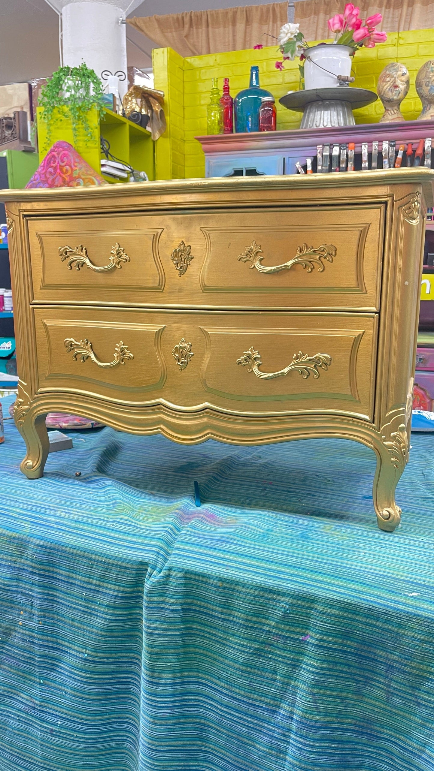 Tanglewood Works Custom Hand Painted Nightstand