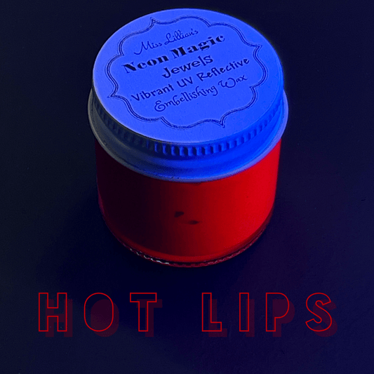 Miss Lillians Chock Paint Neon Waxes HOT LIPS-NEON Gilding Wax Jewels (Bright Red)