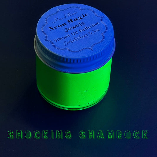 Miss Lillians Chock Paint Neon Waxes SHOCKING SHAMROCK-NEON Gilding Wax Jewels (electric kelly green)