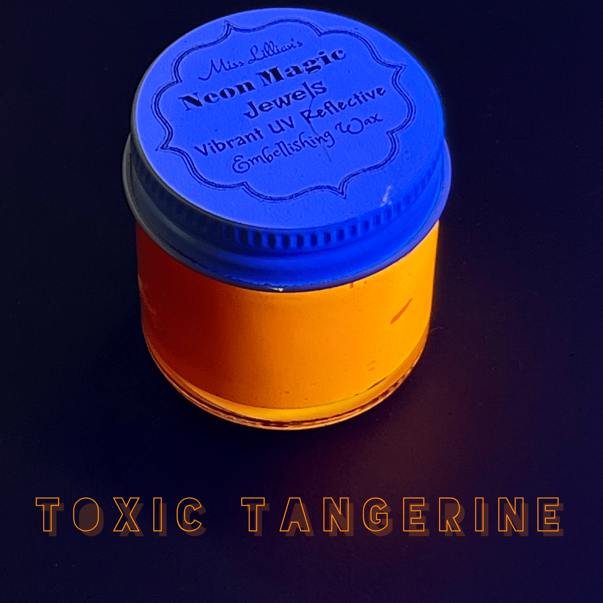 Miss Lillians Chock Paint Neon Waxes TOXIC TANGERINE-NEON Gilding Wax Jewels (Tangerine Orange)