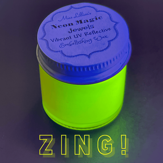 Miss Lillians Chock Paint Neon Waxes ZING-NEON Gilding Wax Jewels (electric yellow)