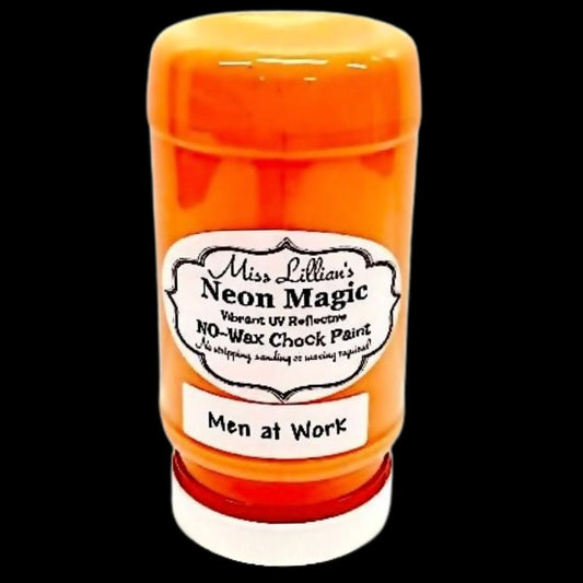 Tanglewood Works 8oz MEN AT WORK-NEON No Wax Chock Paint (Bright Orange)