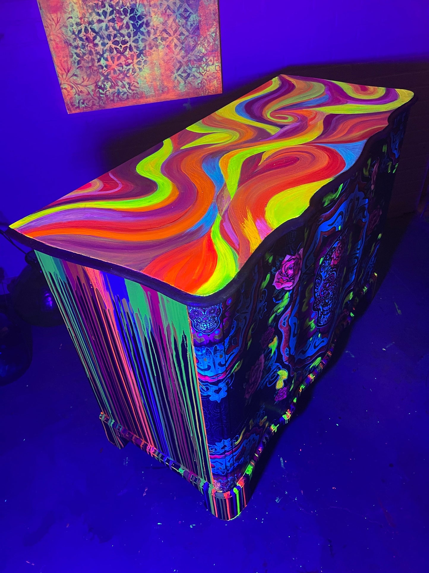 Tanglewood Works Sugar Skull Neon Dresser