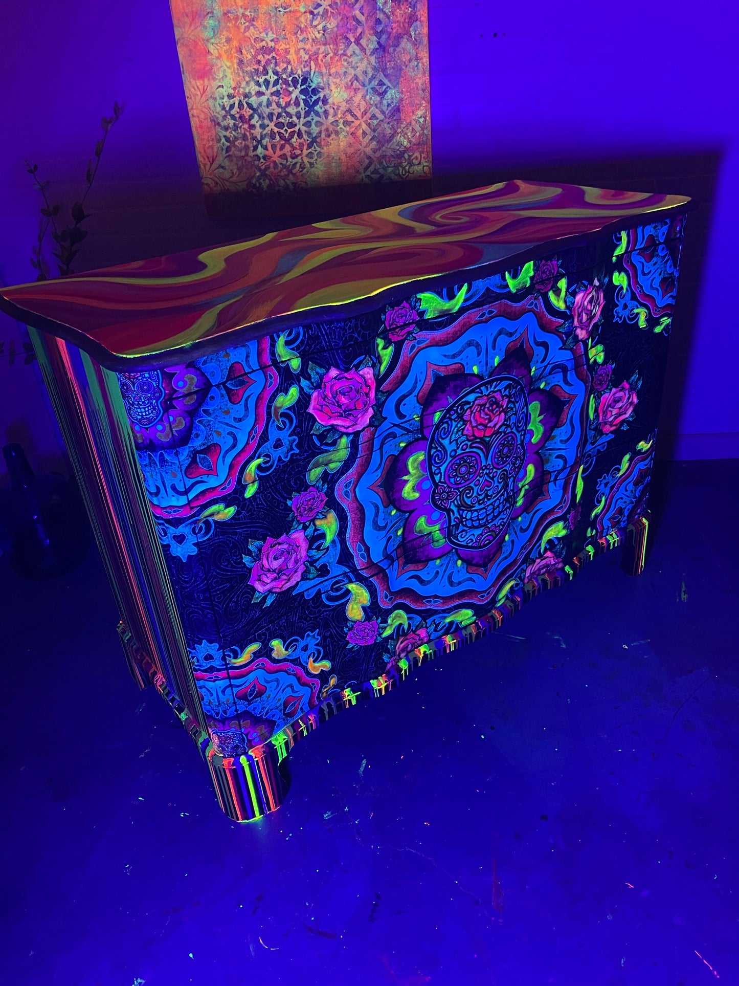 Tanglewood Works Sugar Skull Neon Dresser