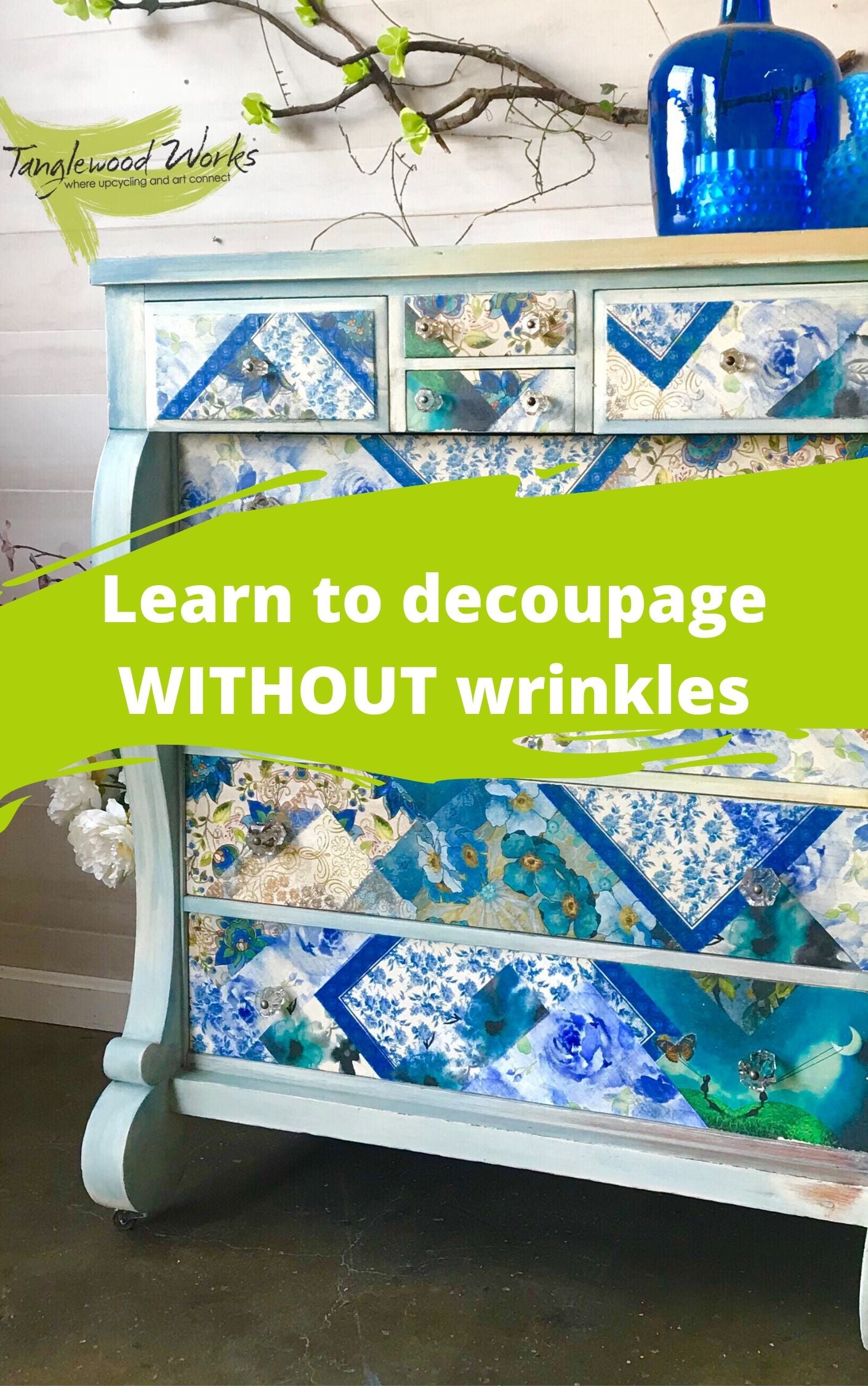 Decoupage hack using cling wrap instead of mod podge! - Wilshire Collections