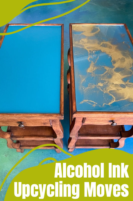 How to use Alcohol Ink in your Furniture Makeover