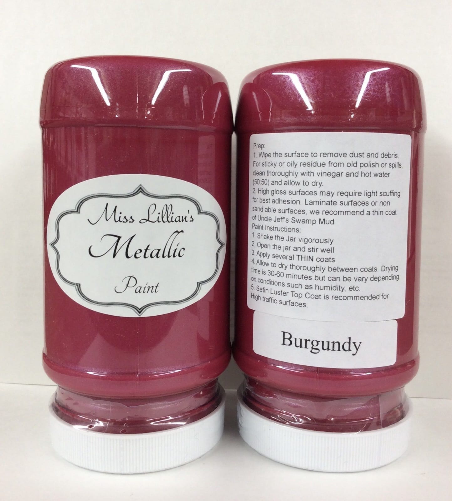 Miss Lillians Chock Paint Metallic Paints 8 Oz Sample Miss Lillian's Metallic Paint - Burgundy