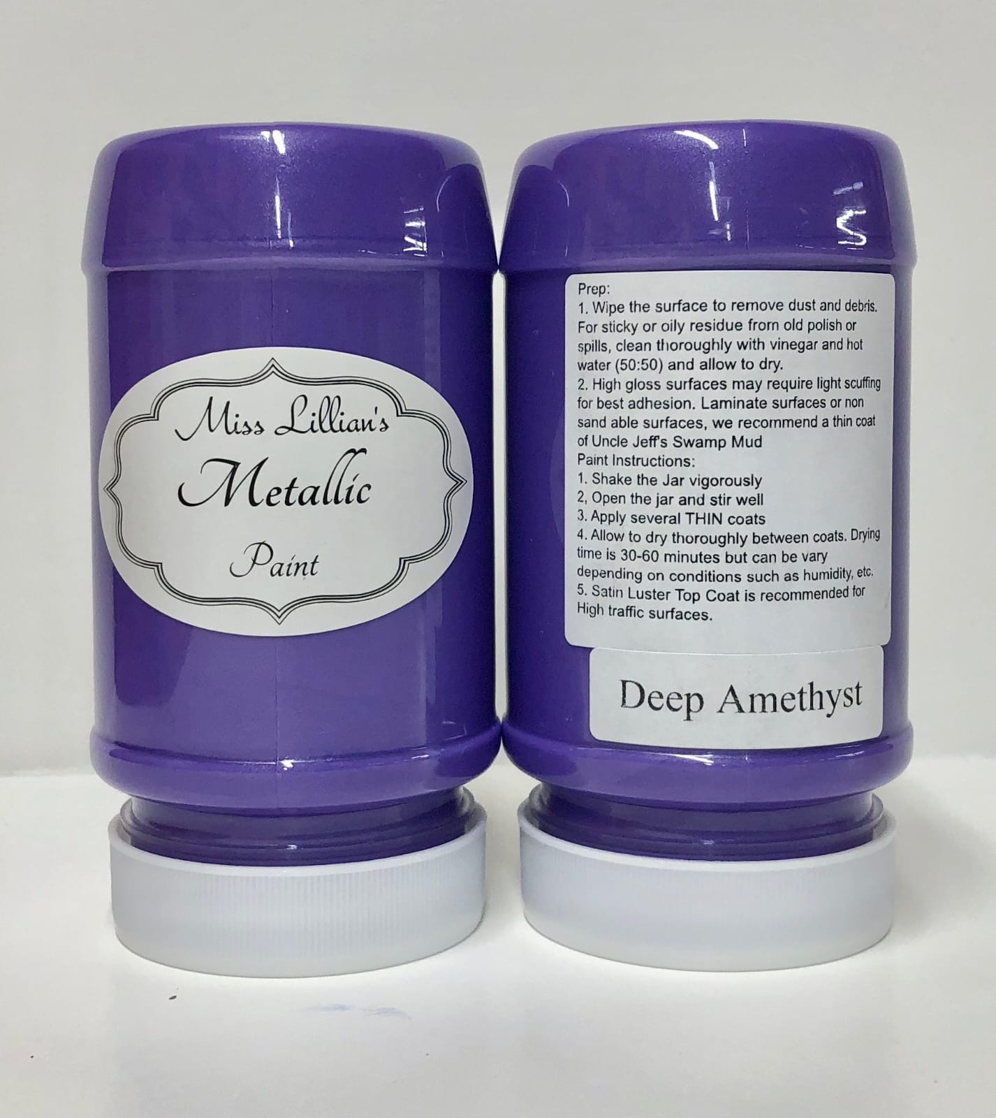 Miss Lillians Chock Paint Metallic Paints 8 Oz Sample Miss Lillian's Metallic Paint - Deep Amethyst