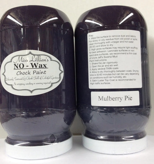 Miss Lillians Chock Paint Miss Lillian Metallic Waxes 8 OZ SAMPLE / Purple Miss Lillian's NO WAX Chock Paint - Mulberry Pie