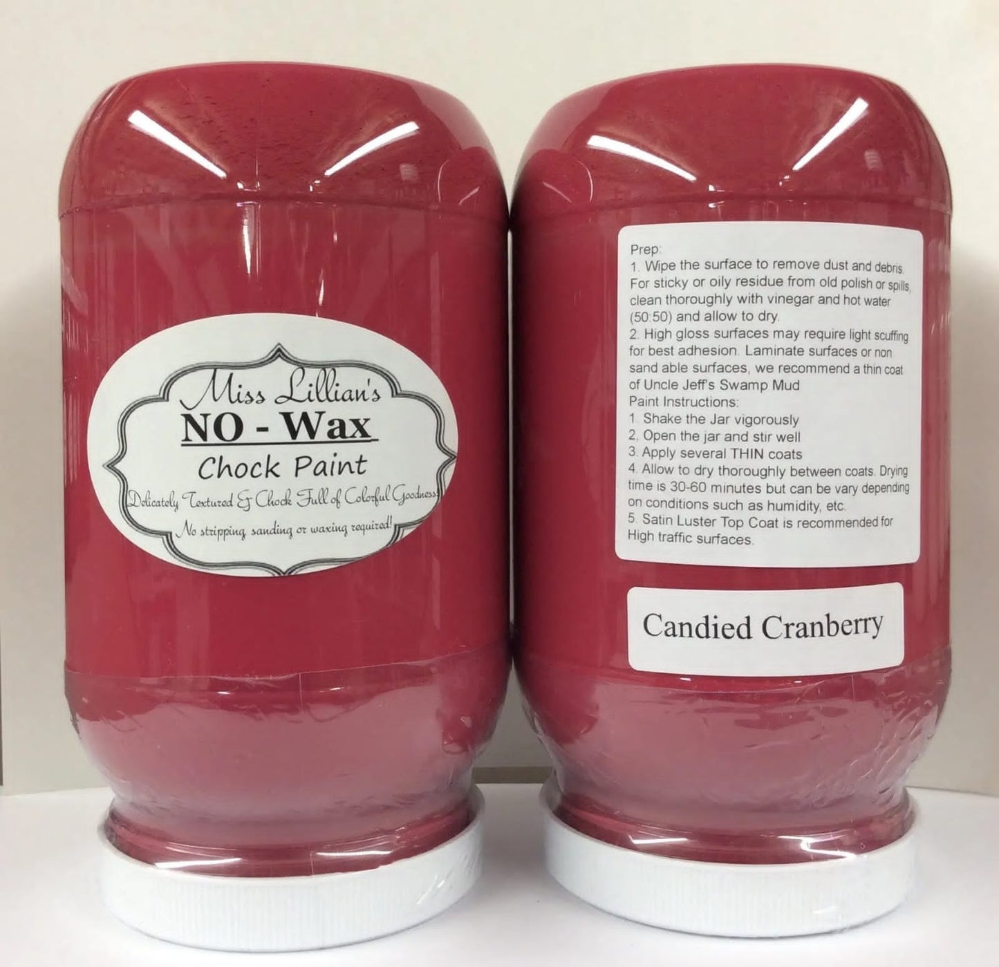 Miss Lillians Chock Paint Miss Lillians Chock Paint 8 OZ SAMPLE Miss Lillian's NO WAX Chock Paint - Candied Cranberry