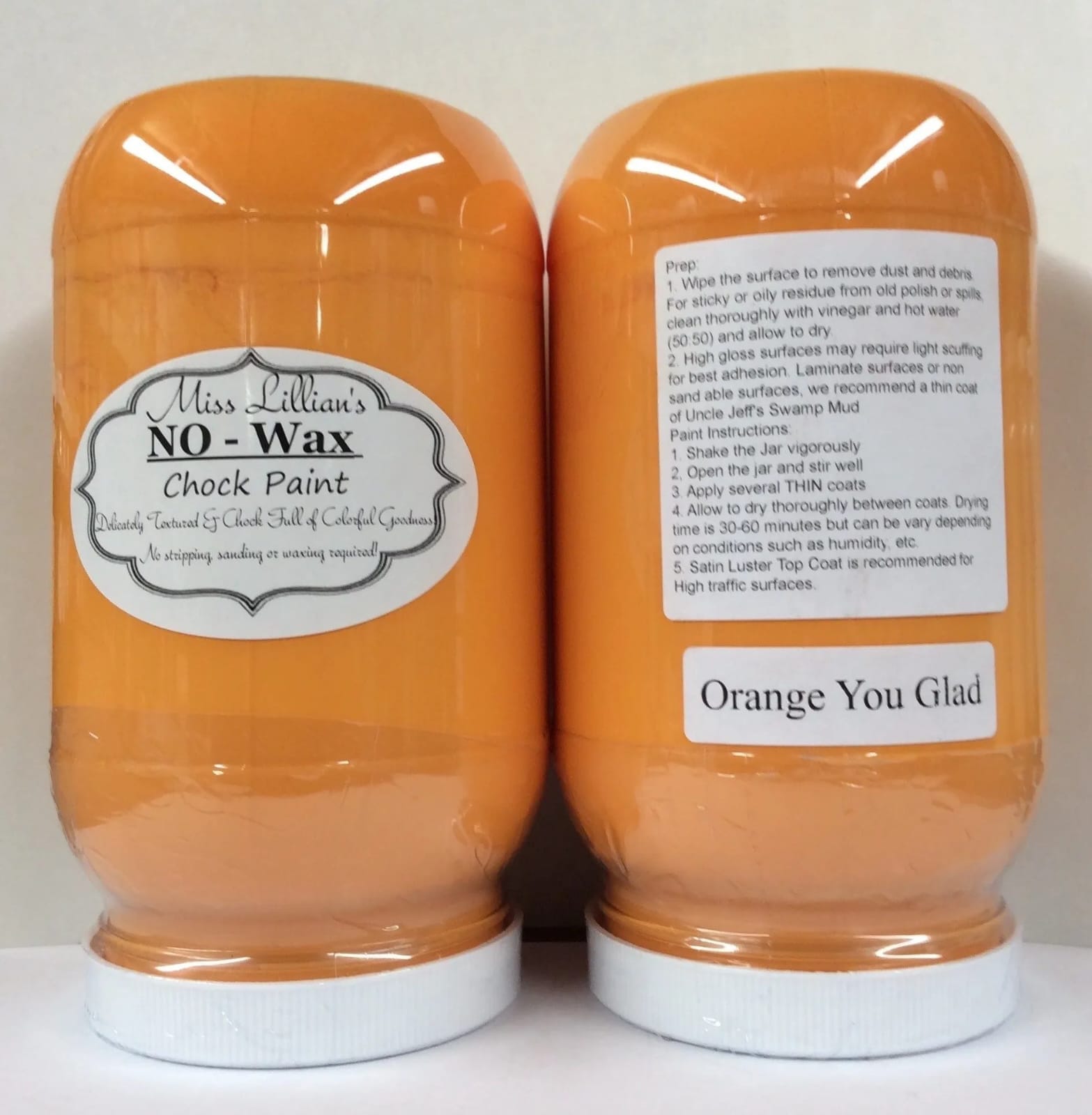 Miss Lillians Chock Paint Miss Lillians Chock Paint 8 OZ SAMPLE / Orange Miss Lillian's NO WAX Chock Paint - Orange You Glad