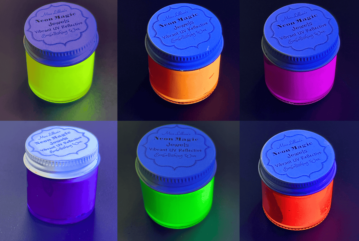 Miss Lillians Chock Paint Neon Waxes Multi NEON Gilding Wax Halloween Sample Pack NEON Gilding Wax Halloween Sample Pack