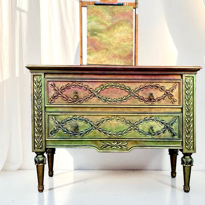 Tanglewood Works A Walk in the Woods Hand Painted Color Shifting Dresser by Tanglewood Sue A Walk in the Woods Hand Painted Color Shifting Dresser by Tanglewood Sue