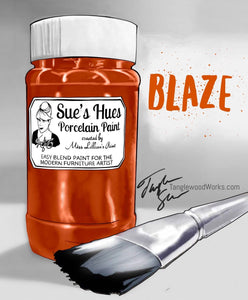 Tanglewood Works Craft Paint, Ink & Glaze 8 Oz Sample Sue's Hues Porcelain Paint: Blaze