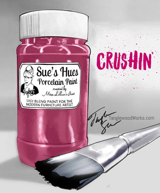 Tanglewood Works Craft Paint, Ink & Glaze 8 Oz Sample Sue's Hues Porcelain Paint: CRUSHIN