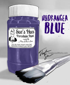 Tanglewood Works Craft Paint, Ink & Glaze 8 Oz Sample Sue's Hues Porcelain Paint: Hydrangea Blue