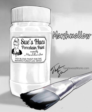 Tanglewood Works Craft Paint, Ink & Glaze 8 oz Sample Sue's Hues Porcelain Paint: Marshmallow (white)