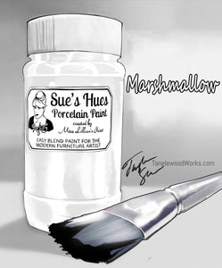 Tanglewood Works Craft Paint, Ink & Glaze 8 oz Sample Sue's Hues Porcelain Paint: Marshmallow (white)