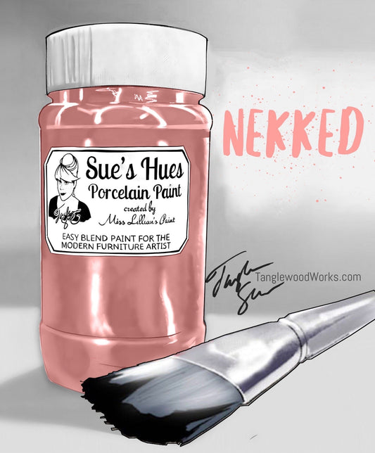 Tanglewood Works Craft Paint, Ink & Glaze 8 Oz Sample Sue's Hues Porcelain Paint: NEKKED