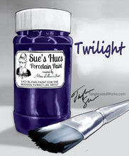 Load image into Gallery viewer, Tanglewood Works Craft Paint, Ink &amp; Glaze 8 oz Sample Sue&#39;s Hues Porcelain Paint: Twilight (Blue, Purple)
