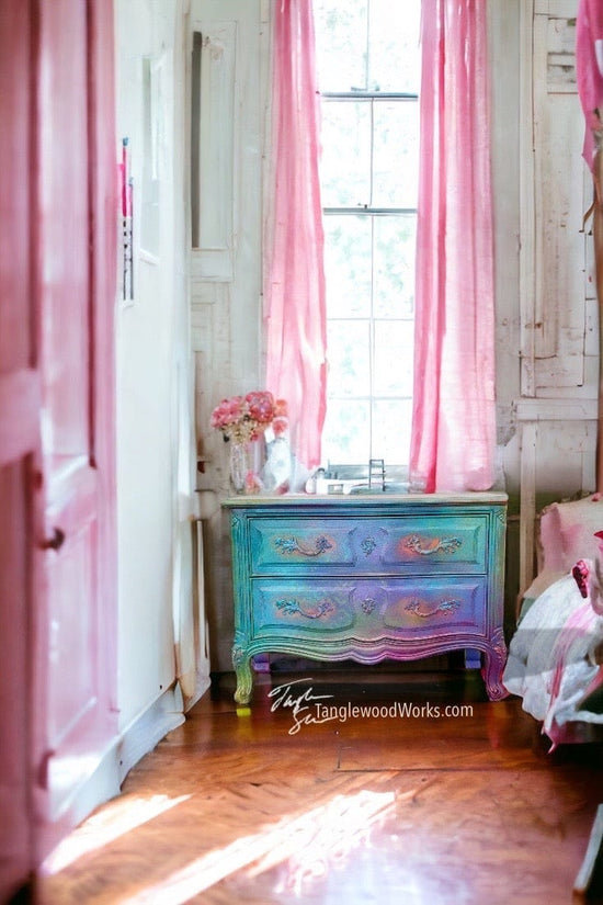 Custom Hand Painted Nightstand – Tanglewood Works