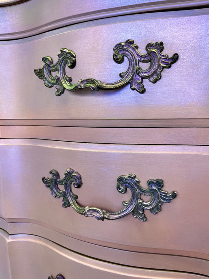 Tanglewood Works Hand Painted Furniture Iridescent Color Shifting Pink French Provincial Dresser – Hand-Painted One of a Kind Iridescent Color Shifting Pink French Provincial Dresser – Hand-Painted One of a Kind