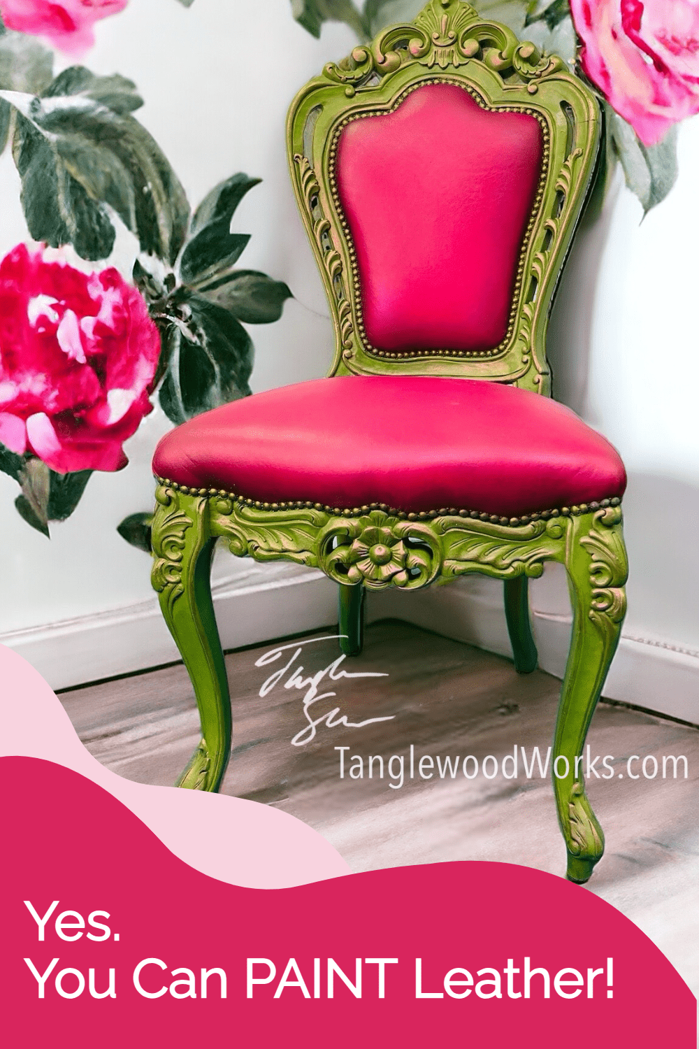 Tanglewood Works Preppy in Pink Barbie Hand Painted Chair