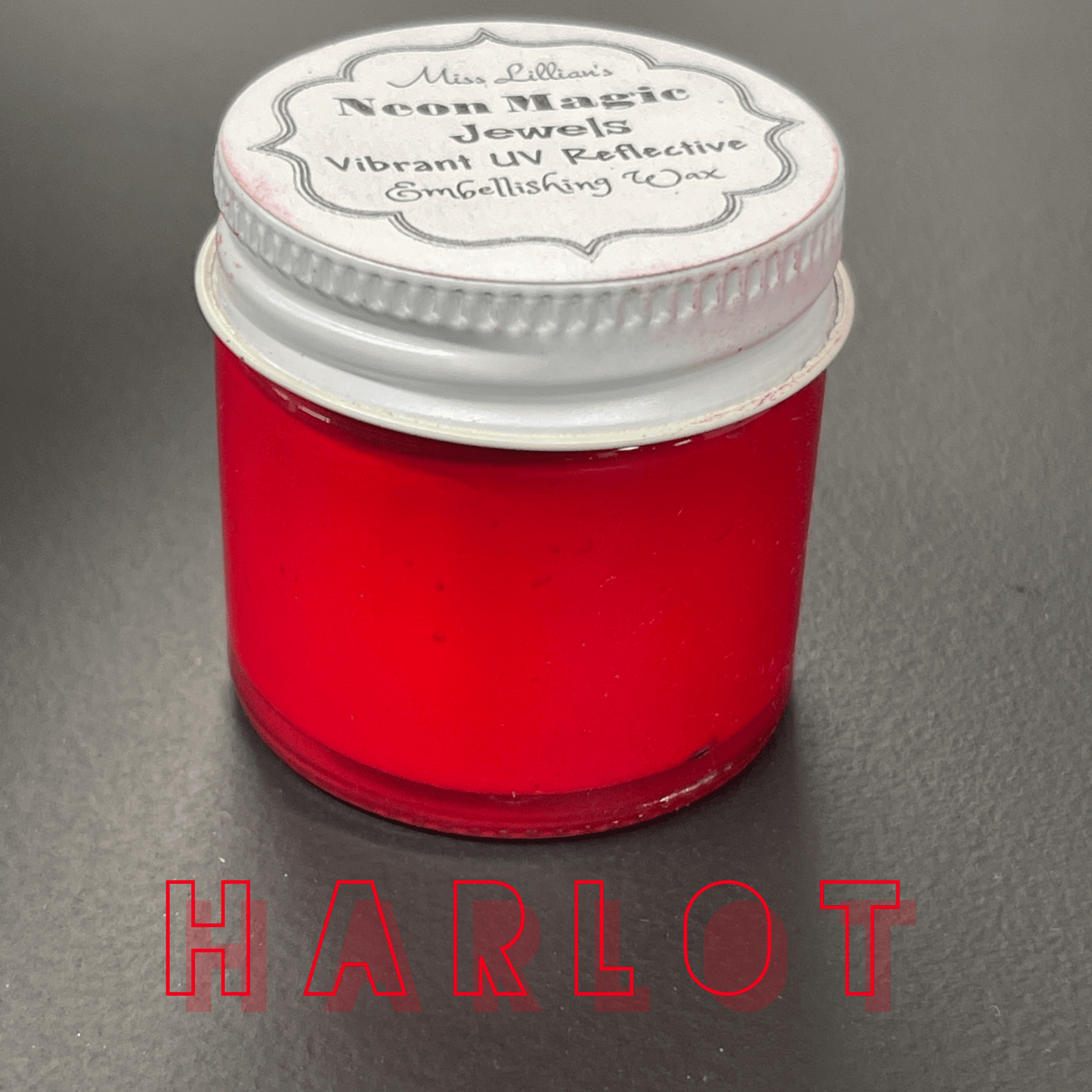 Miss Lillians Chock Paint Neon Waxes HARLOT-NEON Gilding Wax Jewels (Deep Red)