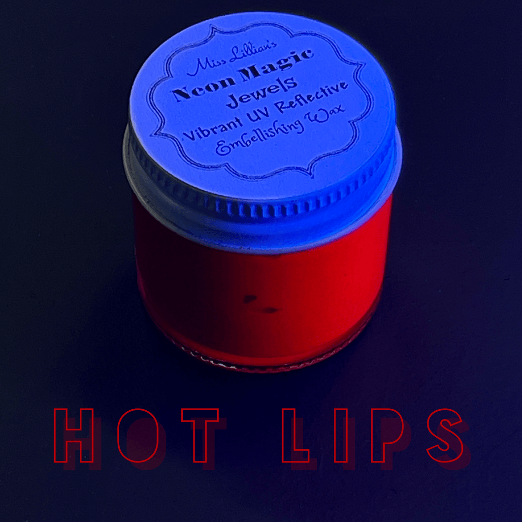 Miss Lillians Chock Paint Neon Waxes HOT LIPS-NEON Gilding Wax Jewels (Bright Red)
