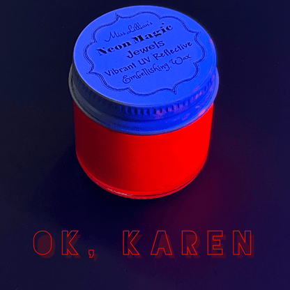 Miss Lillians Chock Paint Neon Waxes OK KAREN-NEON Gilding Wax Jewels (Red-Orange)