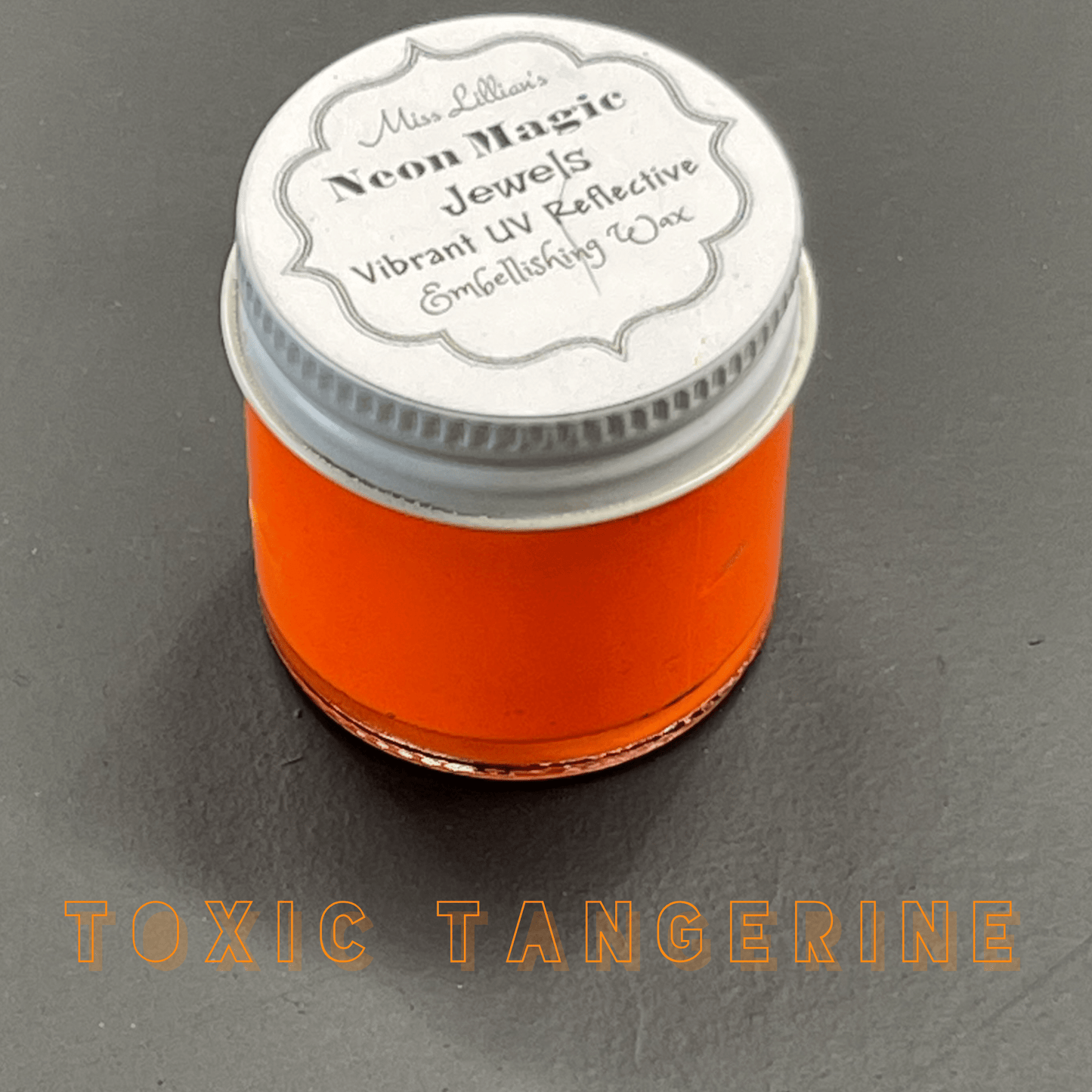 Miss Lillians Chock Paint Neon Waxes TOXIC TANGERINE-NEON Gilding Wax Jewels (Tangerine Orange)