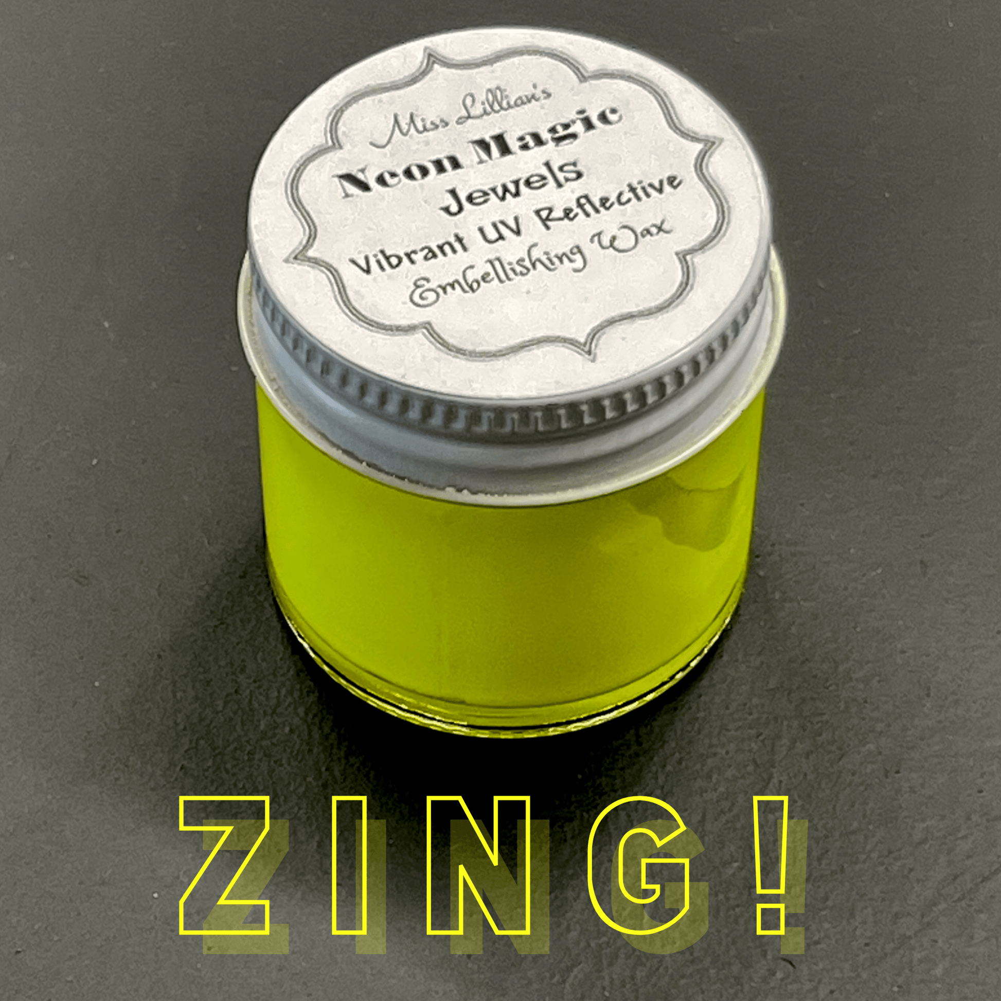Miss Lillians Chock Paint Neon Waxes ZING-NEON Gilding Wax Jewels (electric yellow)