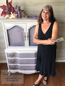 Vintage Custom Hand Painted Purple Dresser | GranolaGirlTreasures